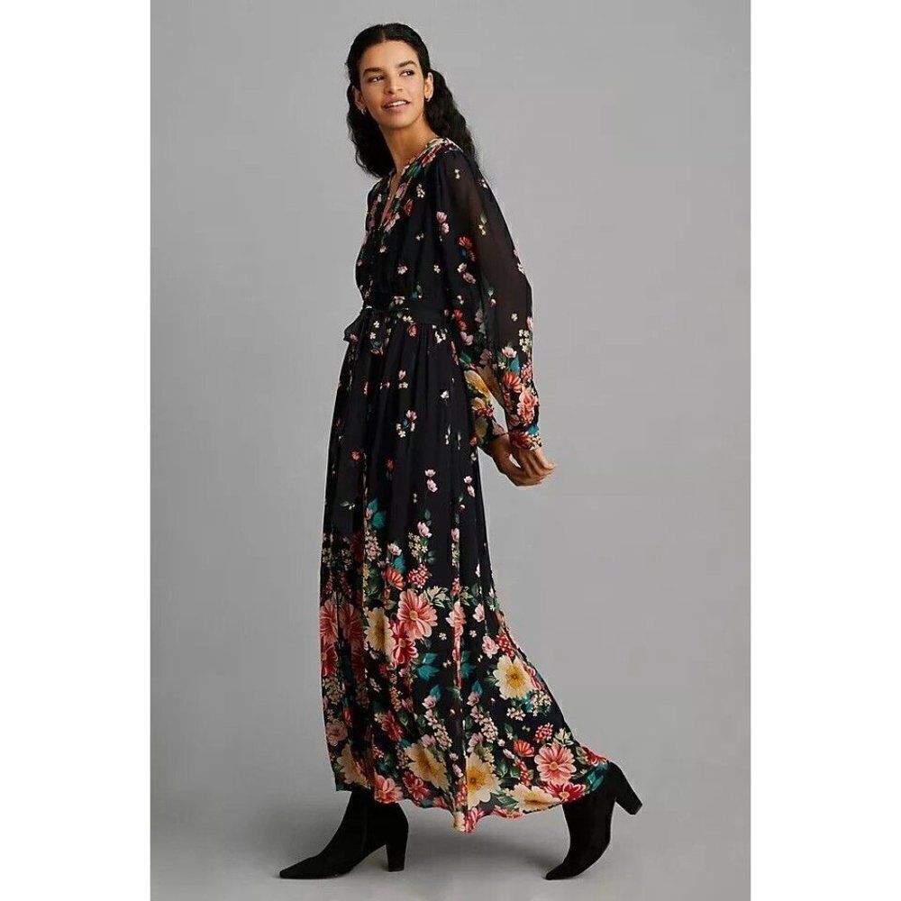 NWT ANTHROPOLOGIE FOREVER THAT GIRL VIVIENNE PRINTED MAXI SHIRT DRESS - Picture 2 of 3